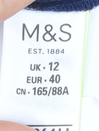 Marks and Spencer Women's Multicoloured Striped Open Back Tunic Blouse UK 12