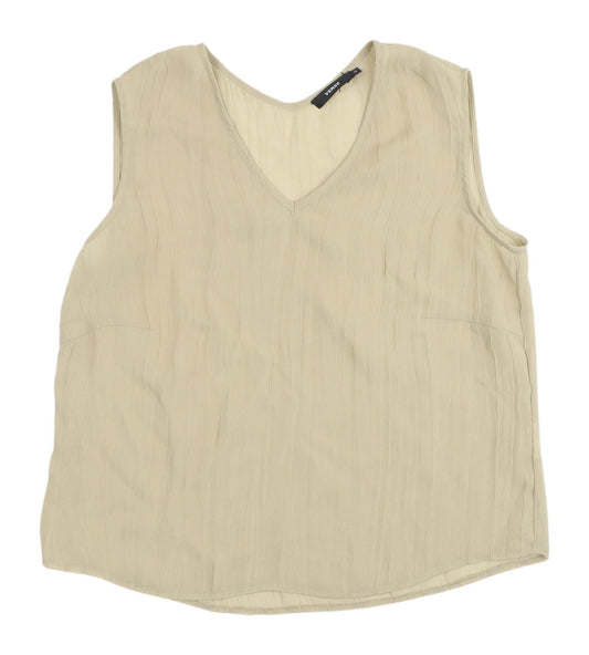 VERSE Women's Beige V-Neck Tank Top Size 14