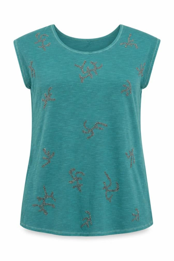 Next Maternity Green Beaded T-Shirt UK 14