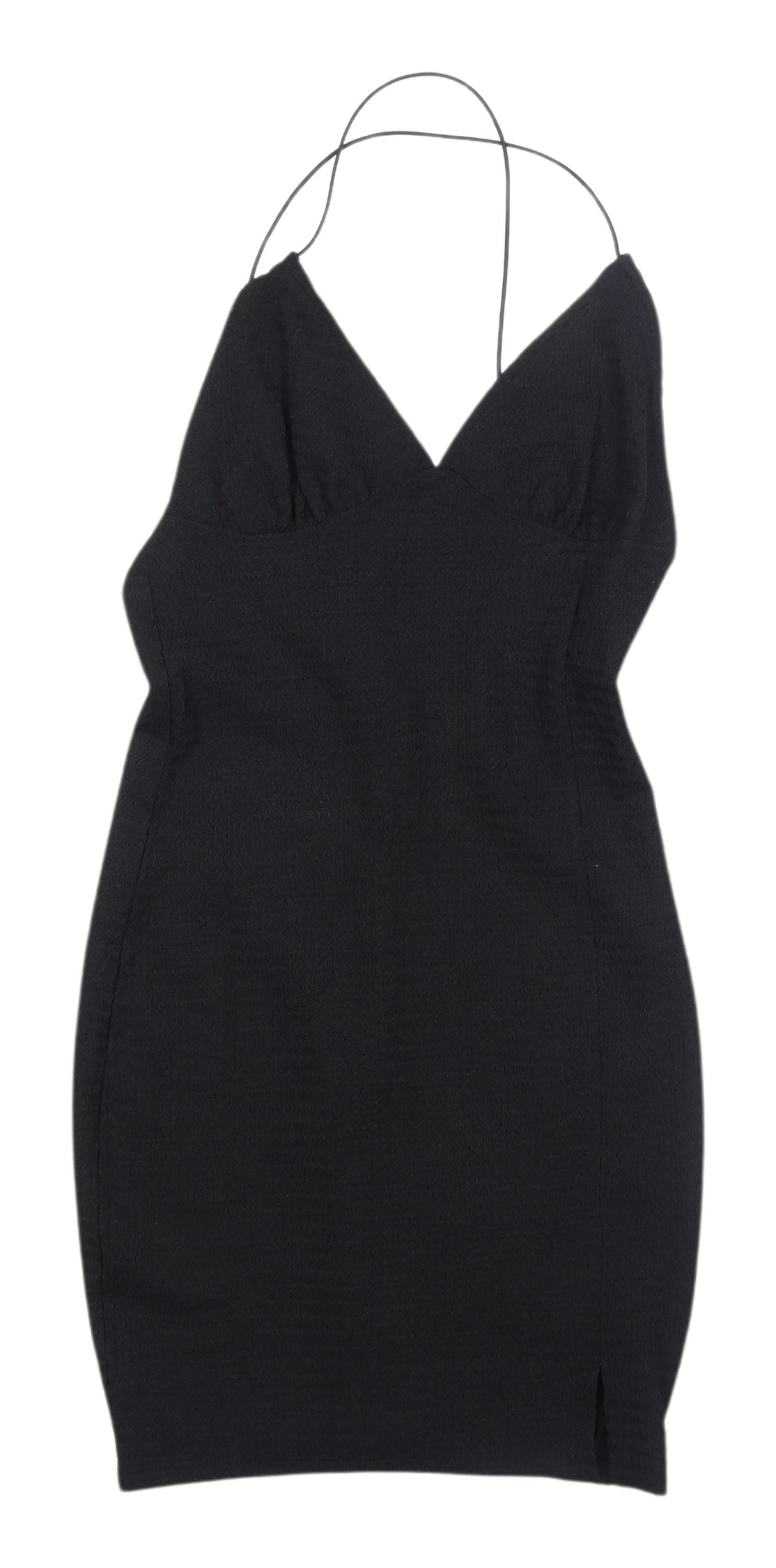 H&M Women's Black Sleeveless V-Neck Knit Dress S