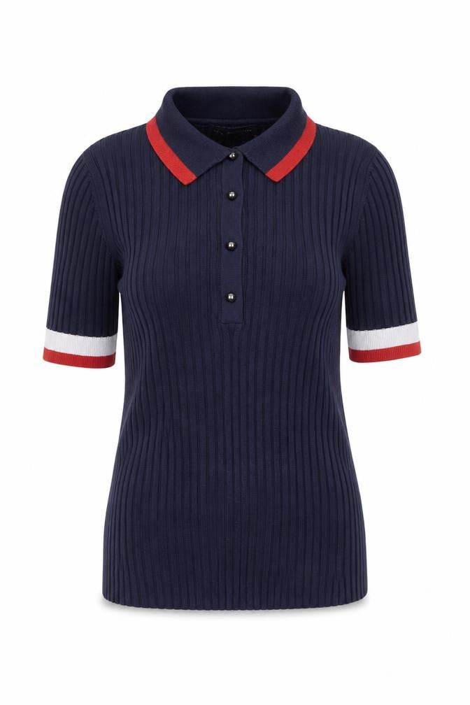 Marks and Spencer Women's Blue Polo Shirt Size 6