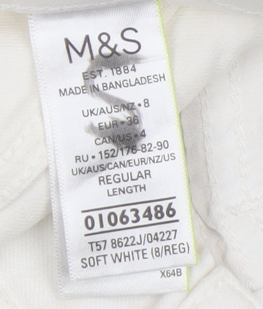 Marks & Spencer Women's White Canvas Jeans Size 8