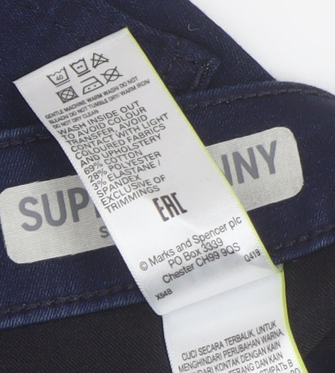 Marks and Spencer Women's Blue Skinny Jeans, Size 6