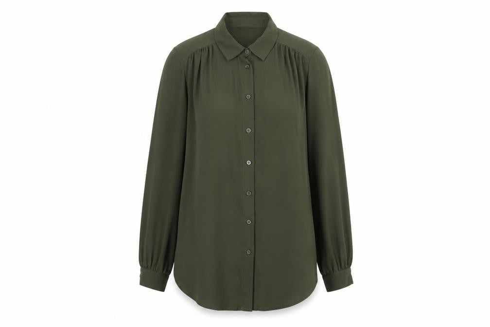 H&M Women’s Green Button-Up Shirt Size 6, Polyester