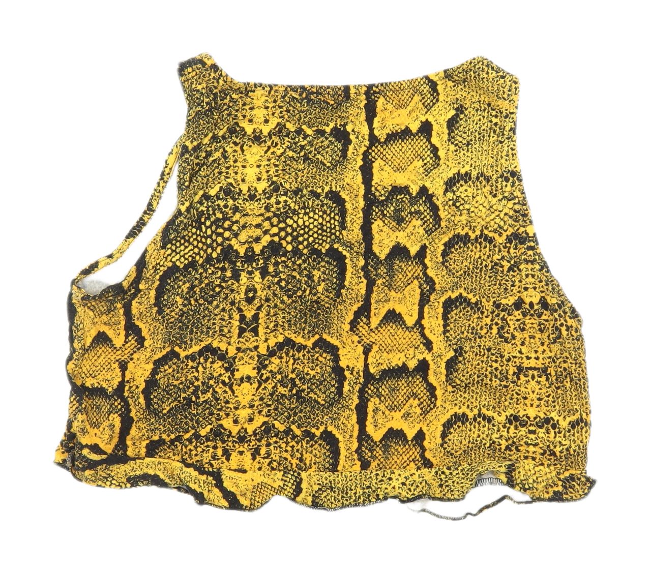 Missguided Women's Yellow Snake Print Crop Tank