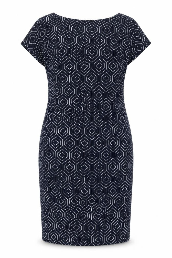 Next Women's Blue Geometric Sheath Dress, Size 12