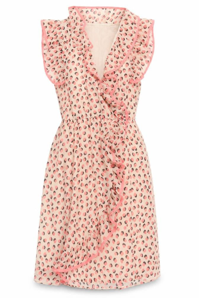 H&M Women's Multicoloured Polka Dot Wrap Dress - Size 6