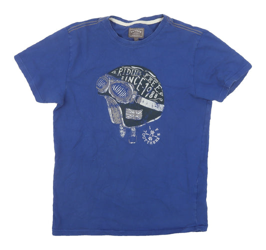 FatFace Men's Blue XS Graphic Motorcycle T-Shirt