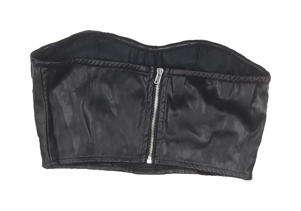 PrettyLittleThing Black Cropped Strapless Top for Women
