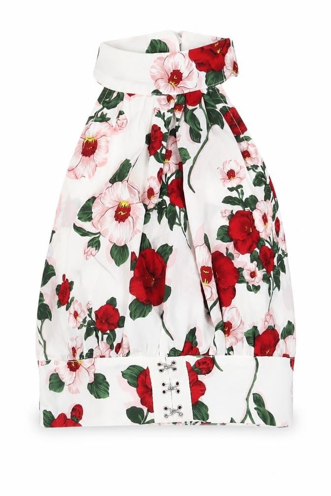 Front view of PRETTYLITTLETHING Floral Halter Blouse UK 8