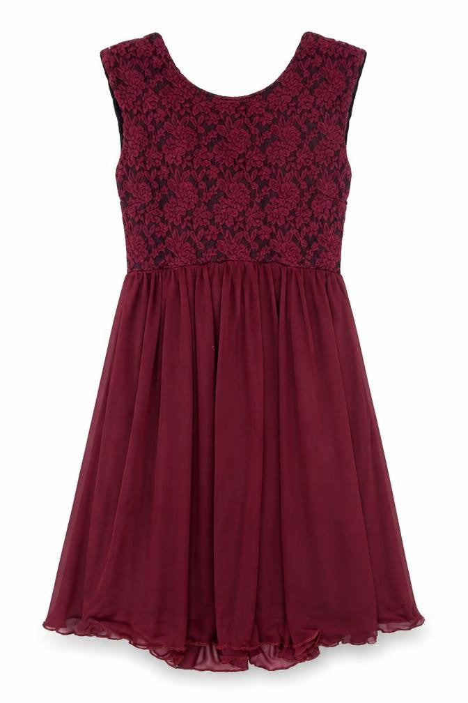 River Island Women's Red Lace A-Line Dress, Size 8