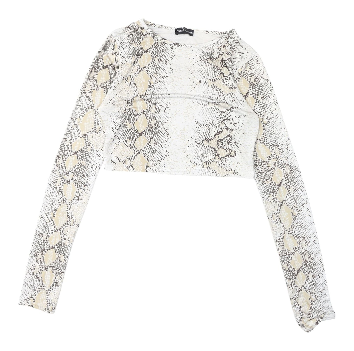 PrettyLittleThing Women's Snake Print Cropped Top