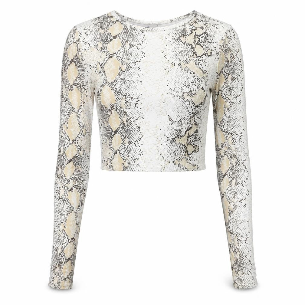 PrettyLittleThing Women's Snake Print Cropped Top
