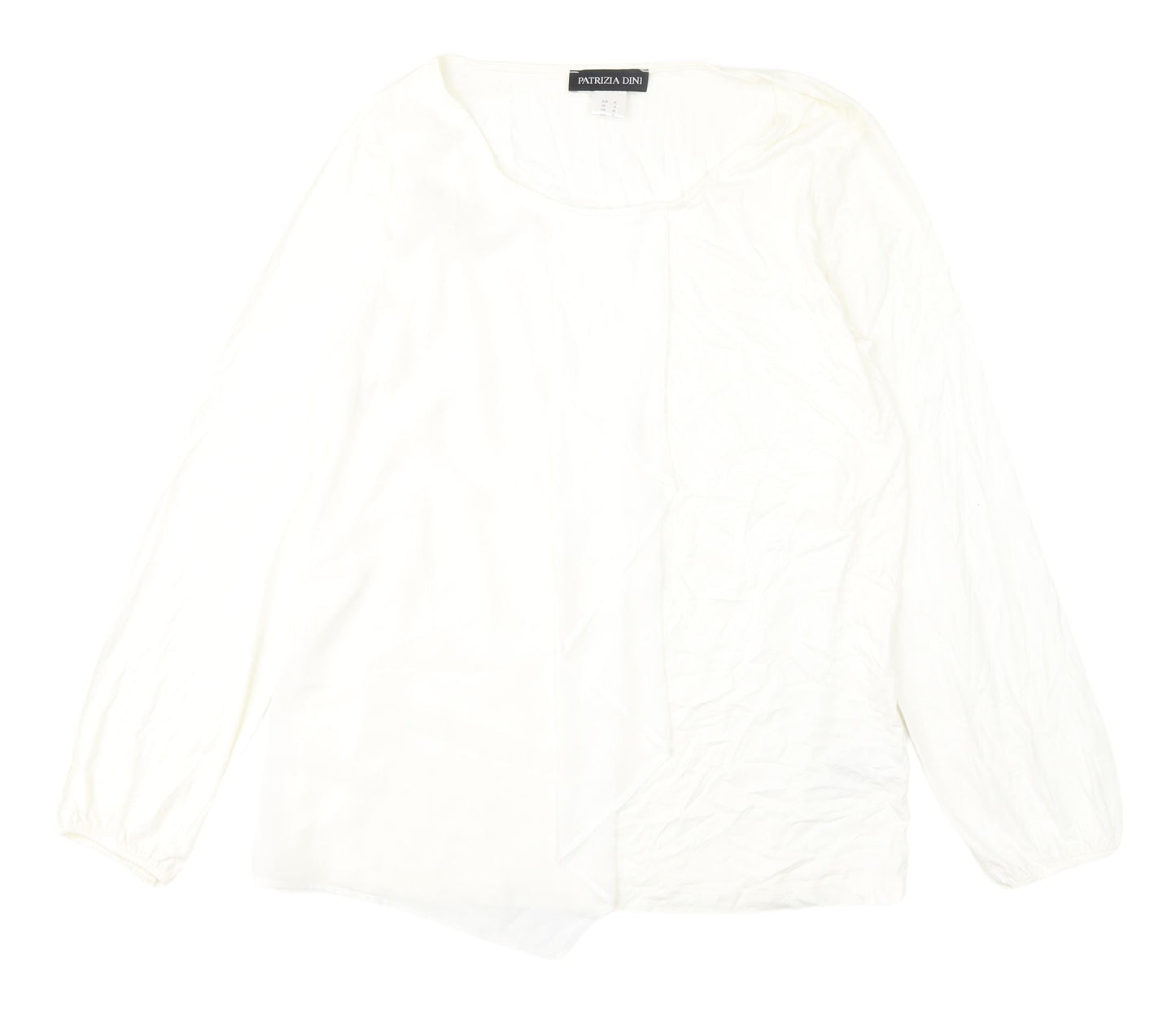Patrizia Dini Women's White Blouse, Size 14, Long Sleeve