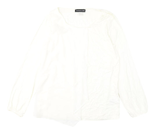 Patrizia Dini Women's White Blouse, Size 14, Long Sleeve
