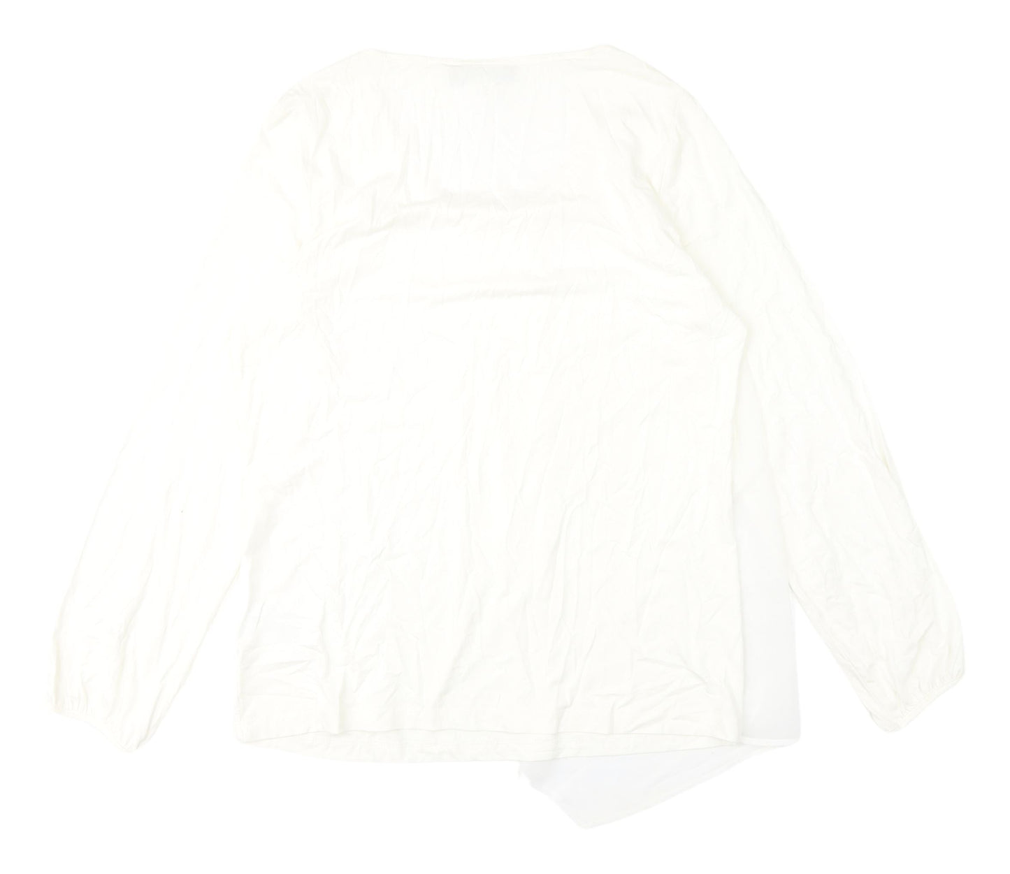 Patrizia Dini Women's White Blouse, Size 14, Long Sleeve
