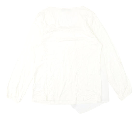 Patrizia Dini Women's White Blouse, Size 14, Long Sleeve