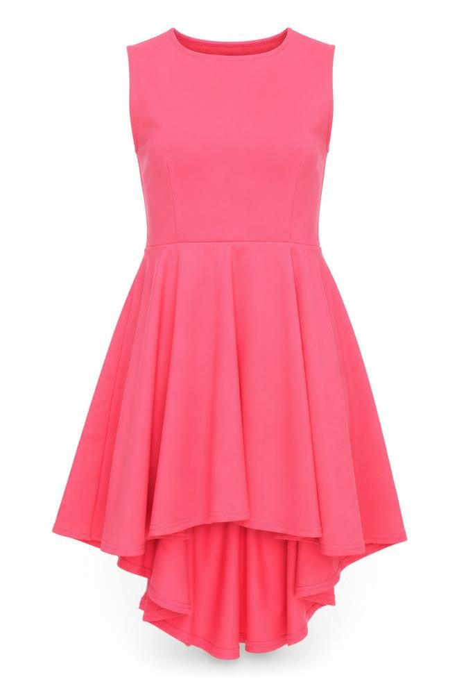Missi London Pink Hi-Low A-Line Dress UK 12