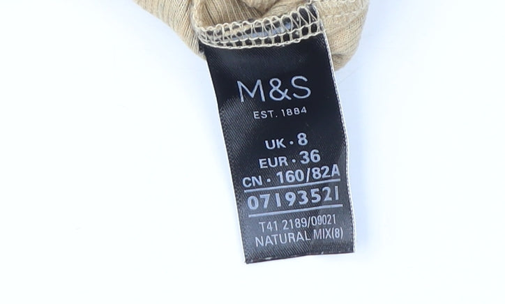 Marks and Spencer Beige Animal Print Blouse, Size 8