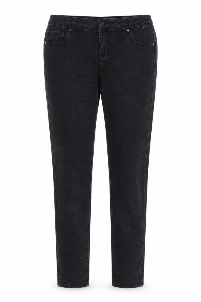 Front view of Denim Co. Women's Black Jeans, size 12, Dark Wash