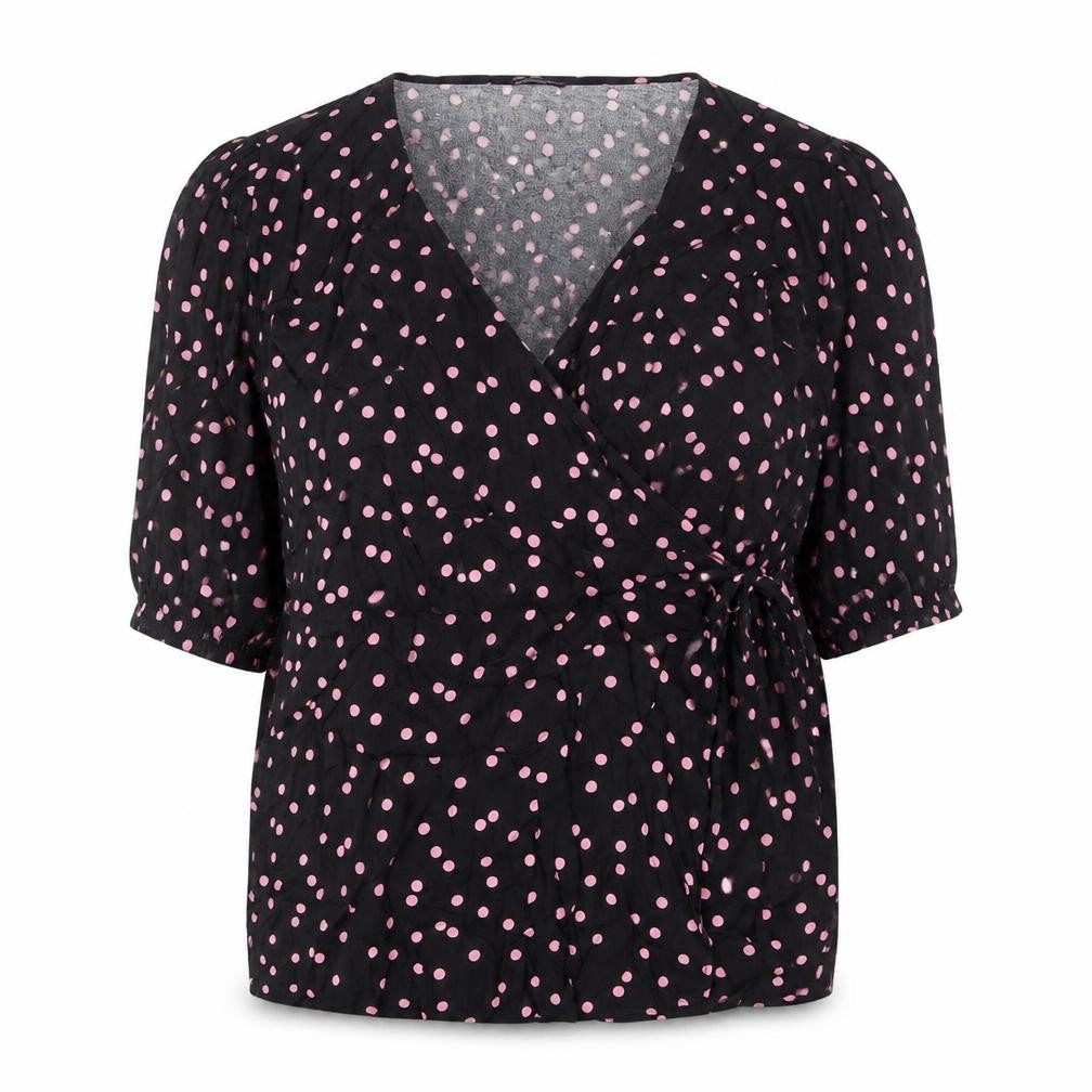 Marks and Spencer Women's Black Polka Dot Wrap Blouse