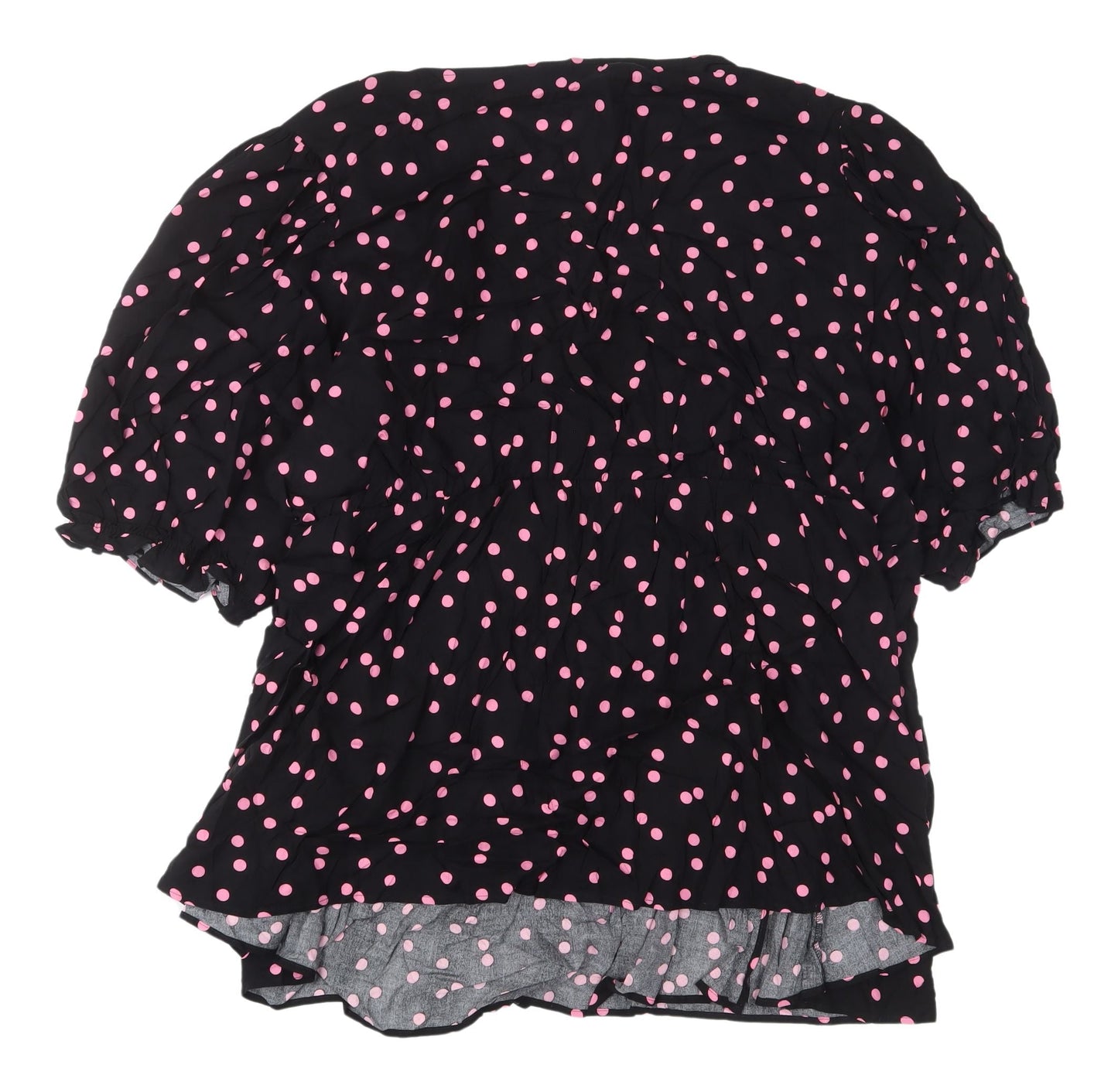 Marks and Spencer Women's Black Polka Dot Wrap Blouse