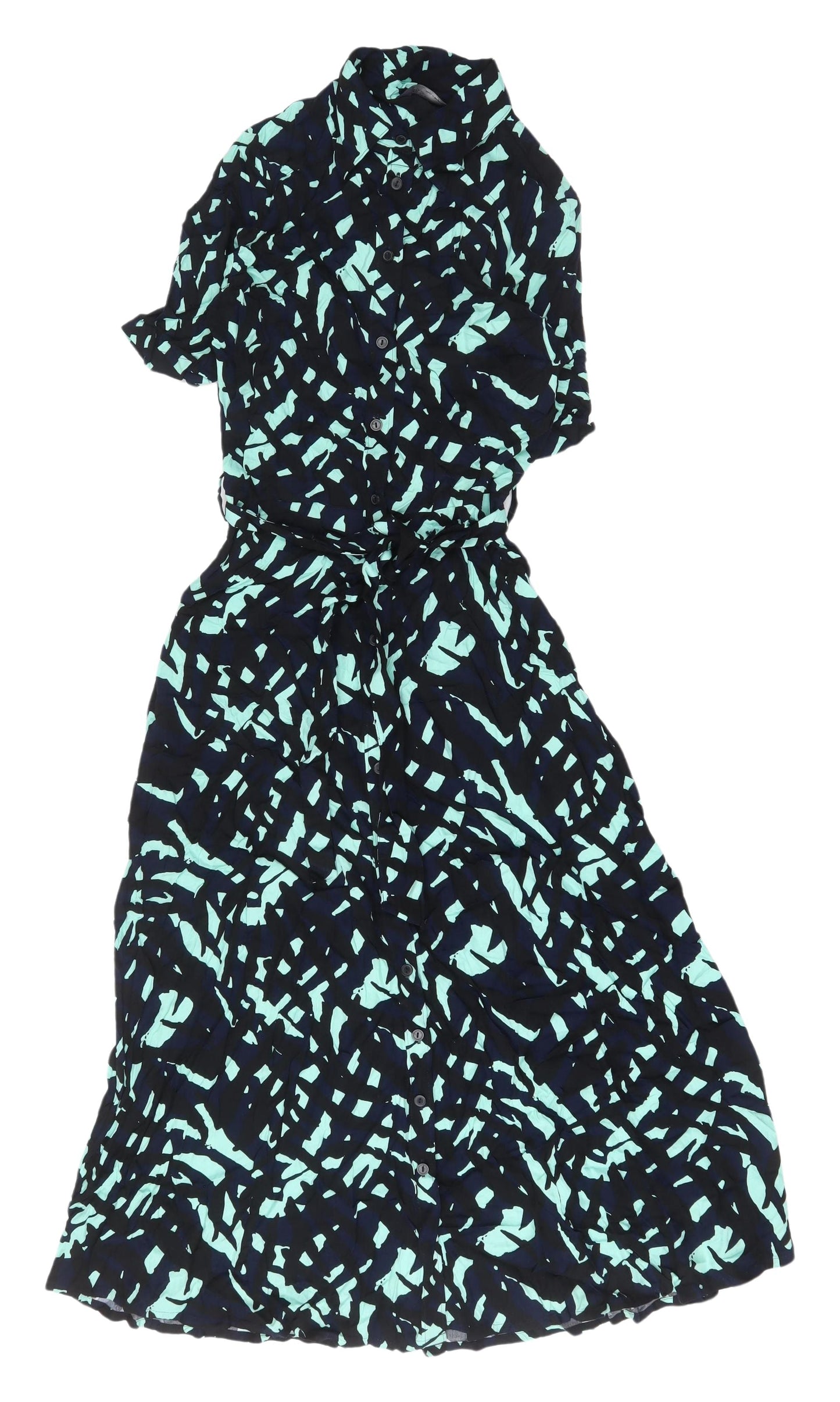 Marks and Spencer Women's Green Long Shirt Dress Size 8