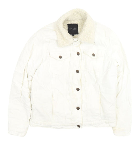 New Look Women’s White Cotton Corduroy Jacket Size 6