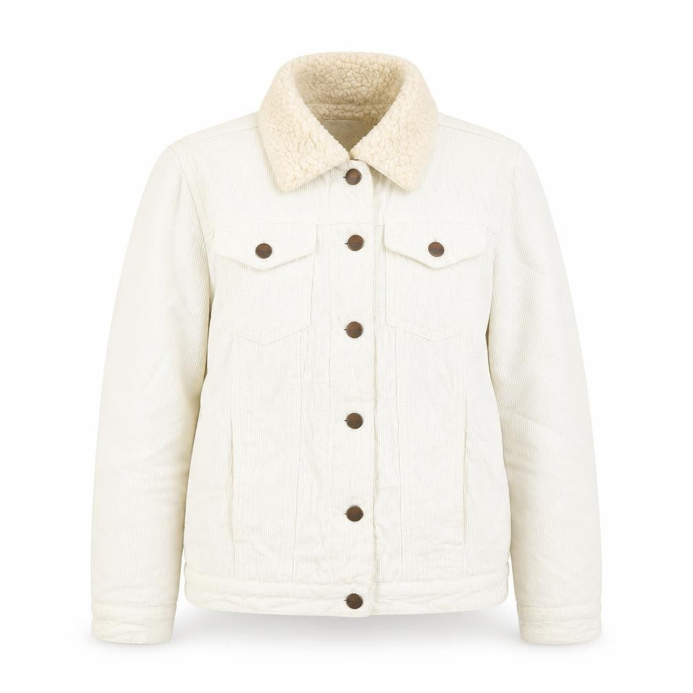 New Look Women’s White Cotton Corduroy Jacket Size 6