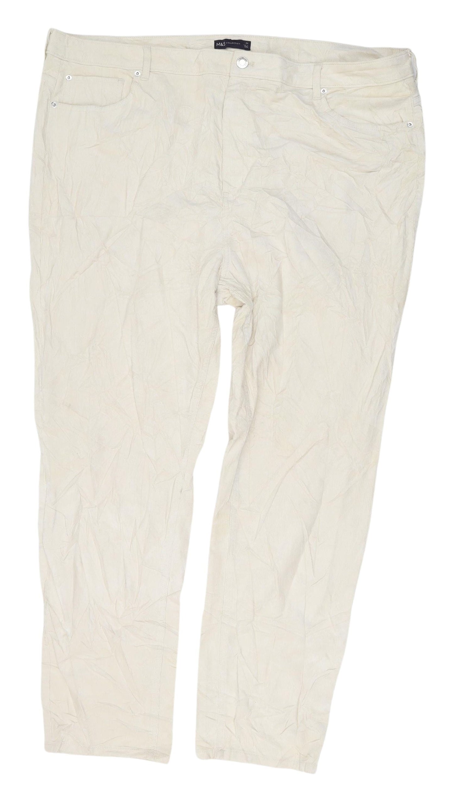 Marks and Spencer Women's Ivory Straight Trousers