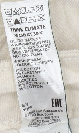 Marks and Spencer Women's Ivory Straight Trousers