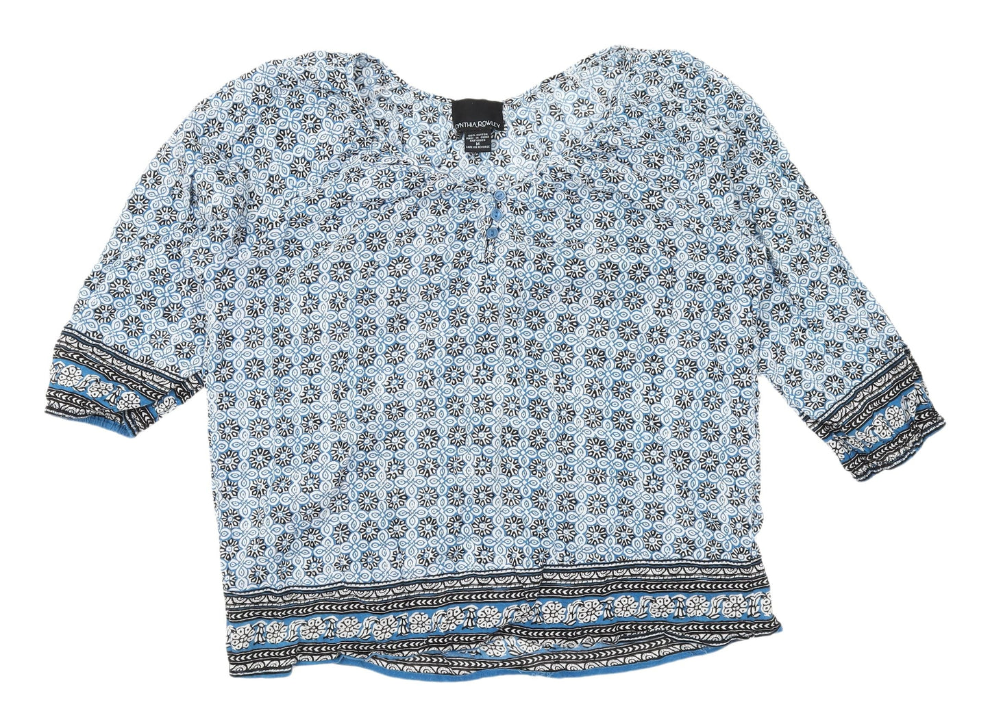 Cynthia Rowley Women's Blue Tunic Blouse M