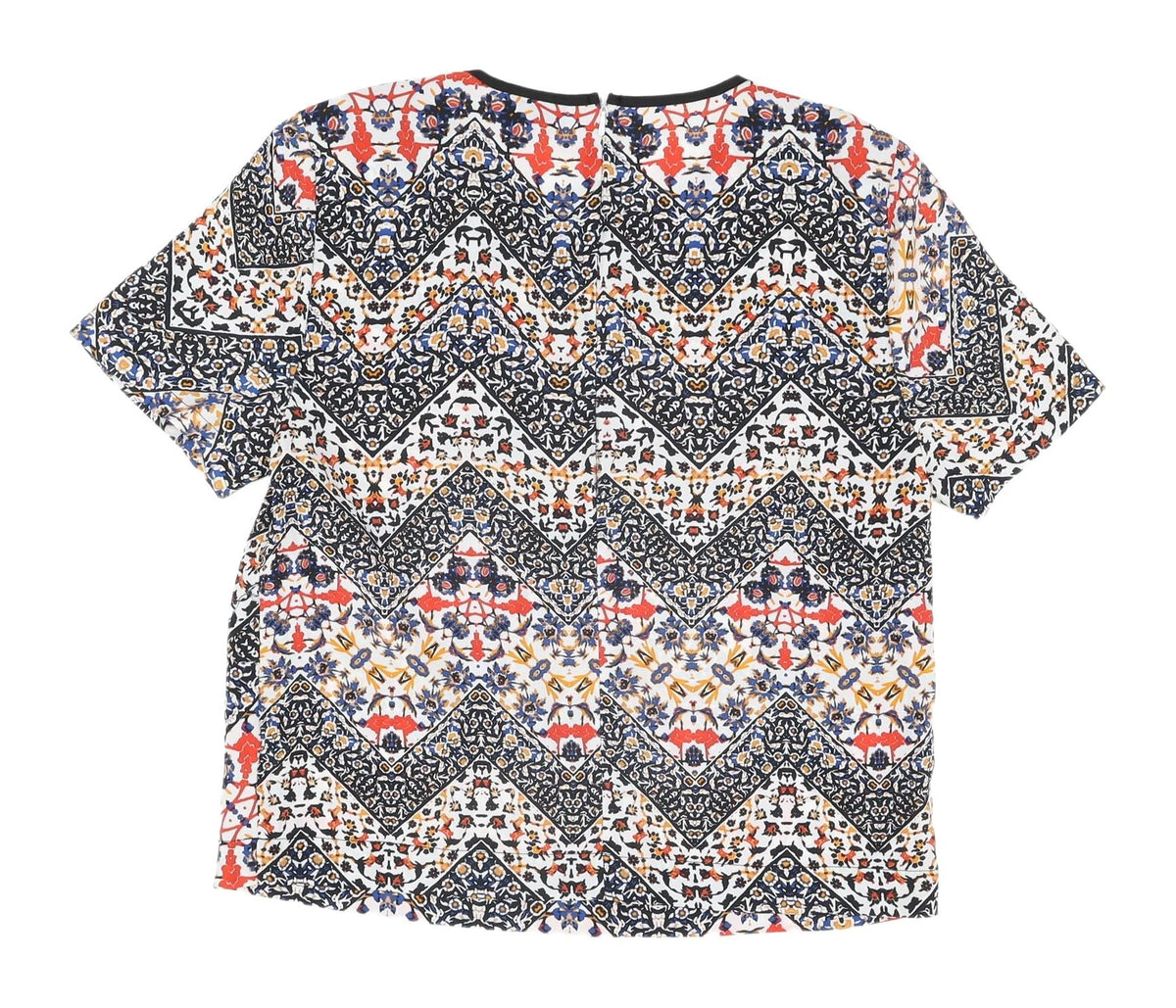 Topshop Women's Multicoloured Geometric T-Shirt, Size 6