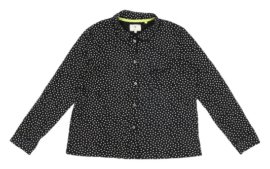 Next Women's Black Heart Print Pyjama Top Size M
