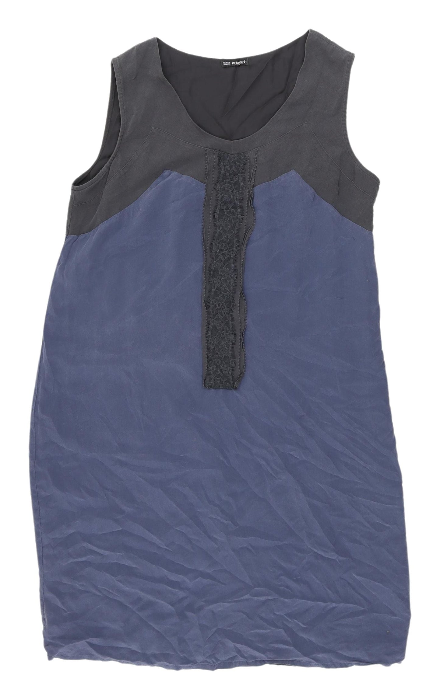 Marks and Spencer Silk Scoop Neck Dress, Size 14, Multicoloured