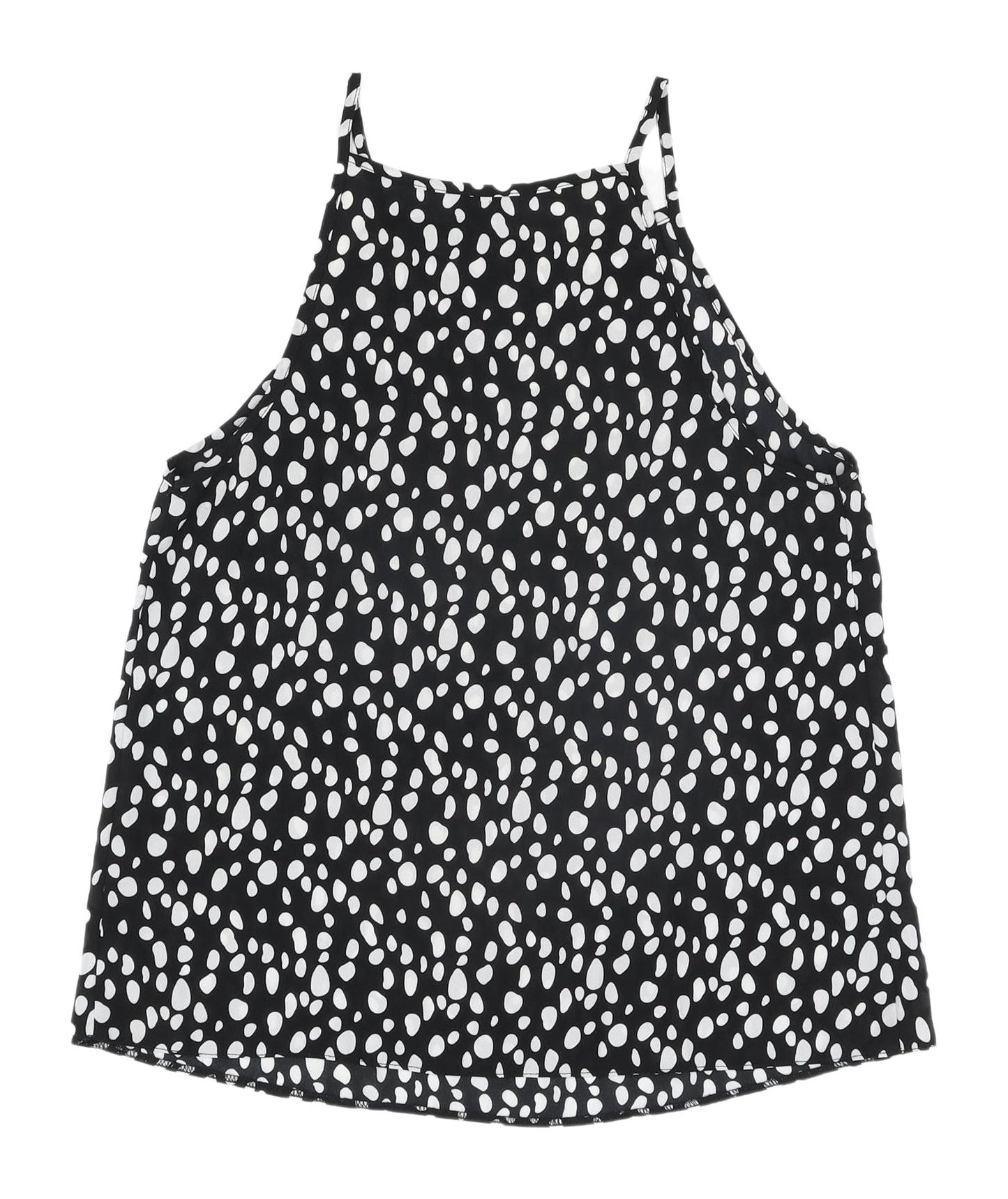 ASOS Women's Black & White Polka Dot Halter Tank