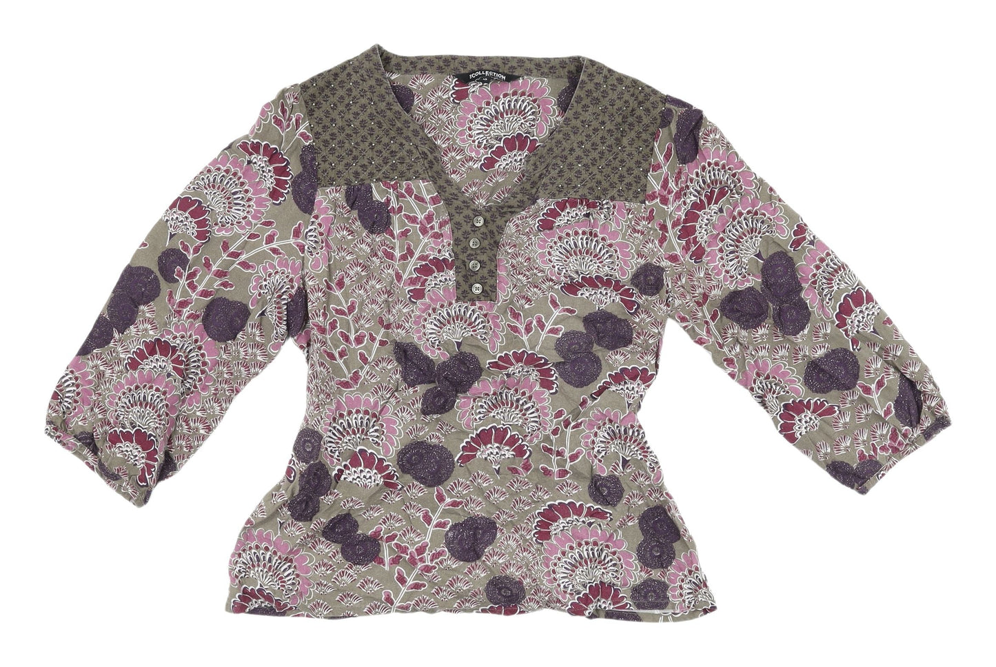 Debenhams Floral Tunic Blouse, Women, Size 10, Purple
