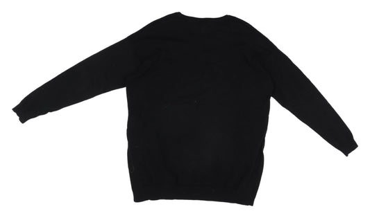 Kersh Men's Black Pullover Jumper, M, Crew Neck
