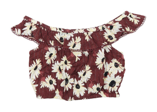 River Island Girls Floral Cropped Blouse Multicoloured 13-14 Years