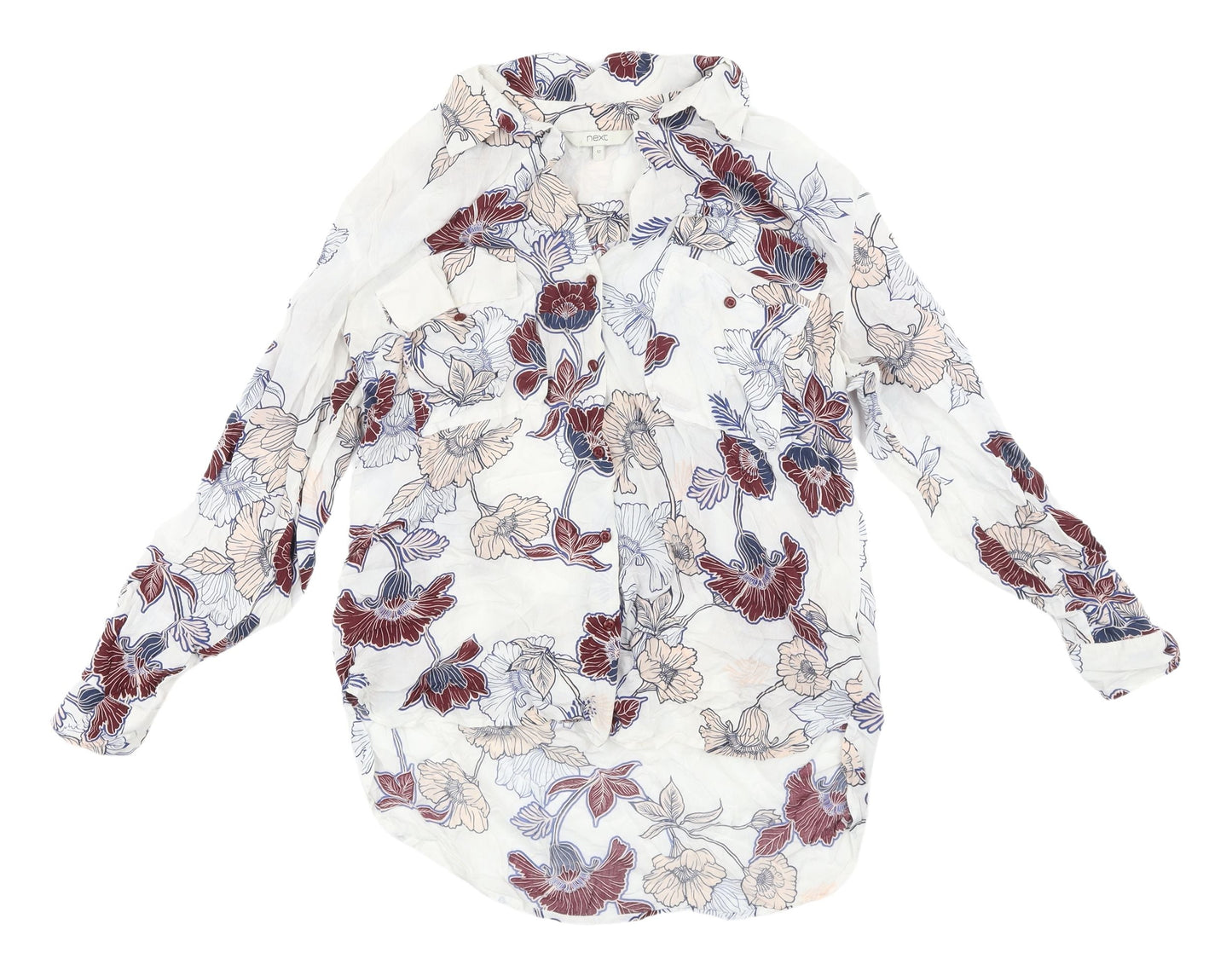 Next Women's Multicoloured Floral Button-Up Shirt Size 12
