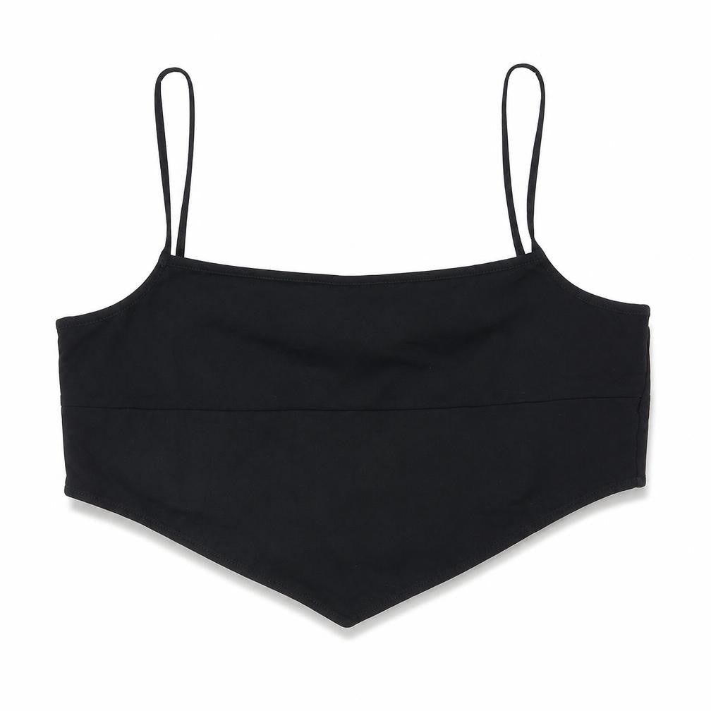 Front view of ASOS DESIGN Women's Black Camisole Tank Top, UK 14 - Stretchy Summer Shirt