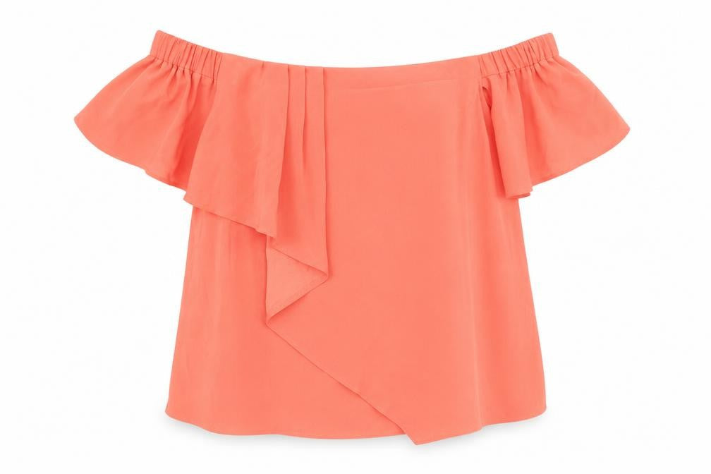Marks and Spencer Women's Orange Off Shoulder Blouse