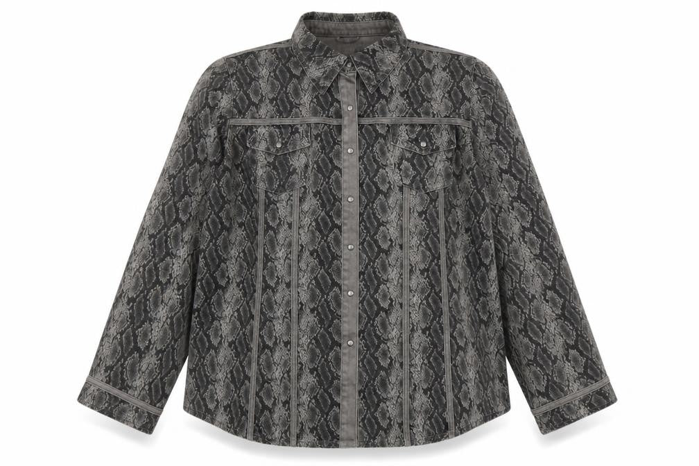 Diane Gilman Women's Grey Animal Print Jacket XL