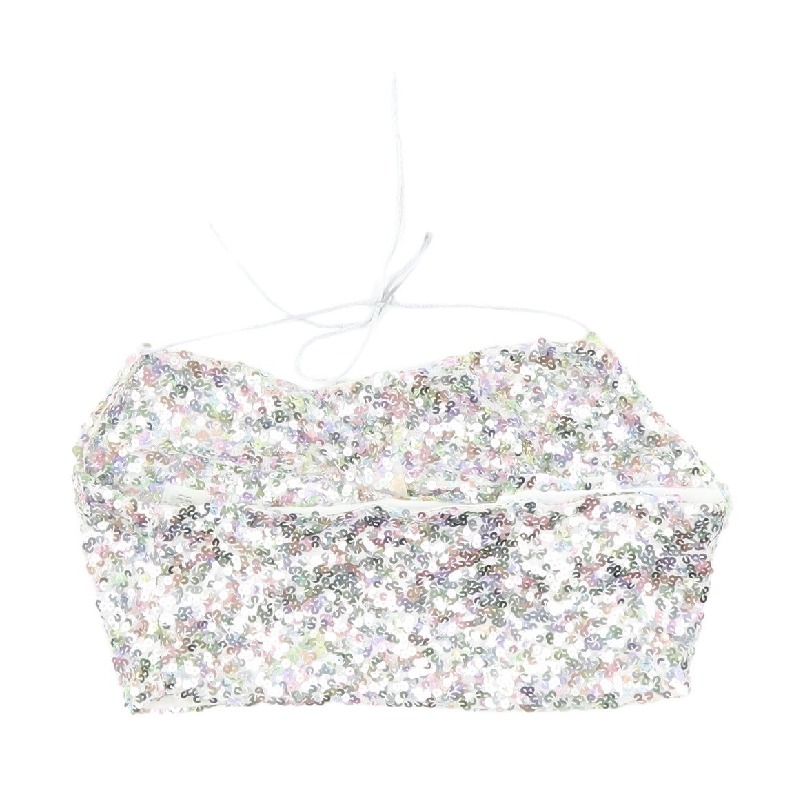 boohoo Women's Multicoloured Sequin Halter Camisole, Size 8
