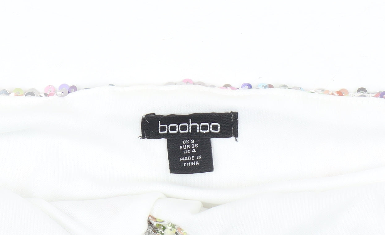 boohoo Women's Multicoloured Sequin Halter Camisole, Size 8