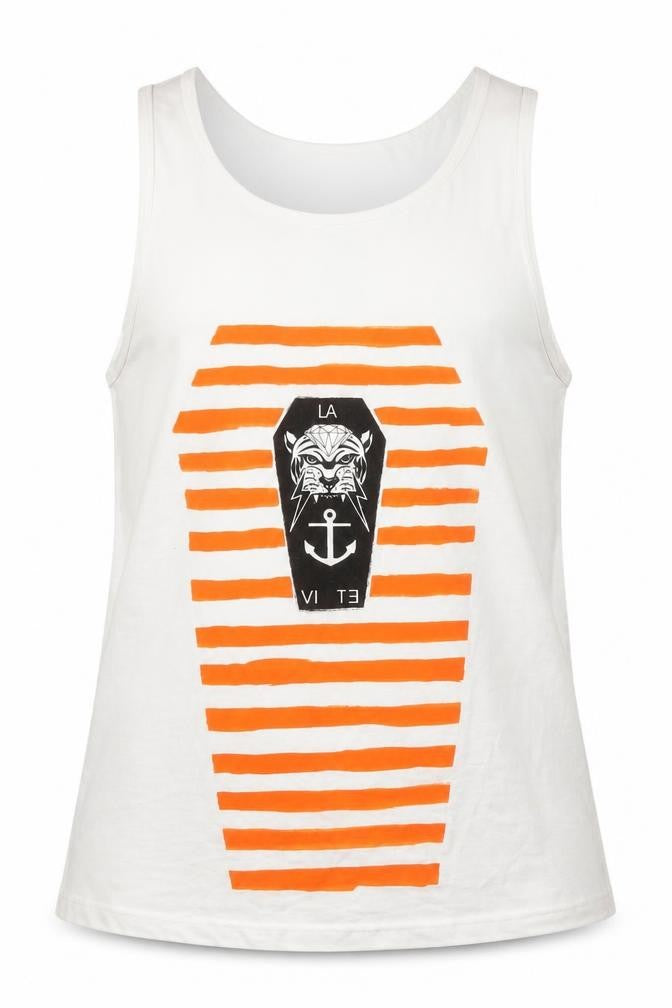Violate Men's Nautical Stripe Sleeveless Tee - Large