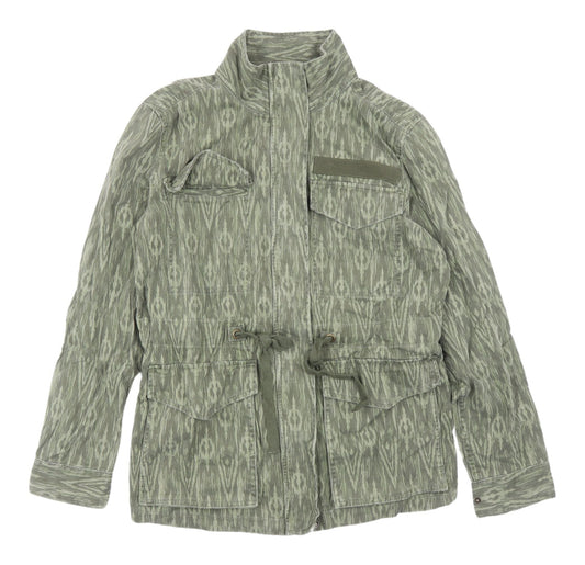 Marks and Spencer Women's Green Military Jacket - Size 6