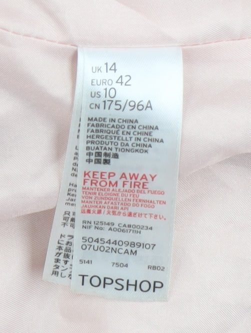 Topshop Women's Beige Puffer Coat, Regular Size 14