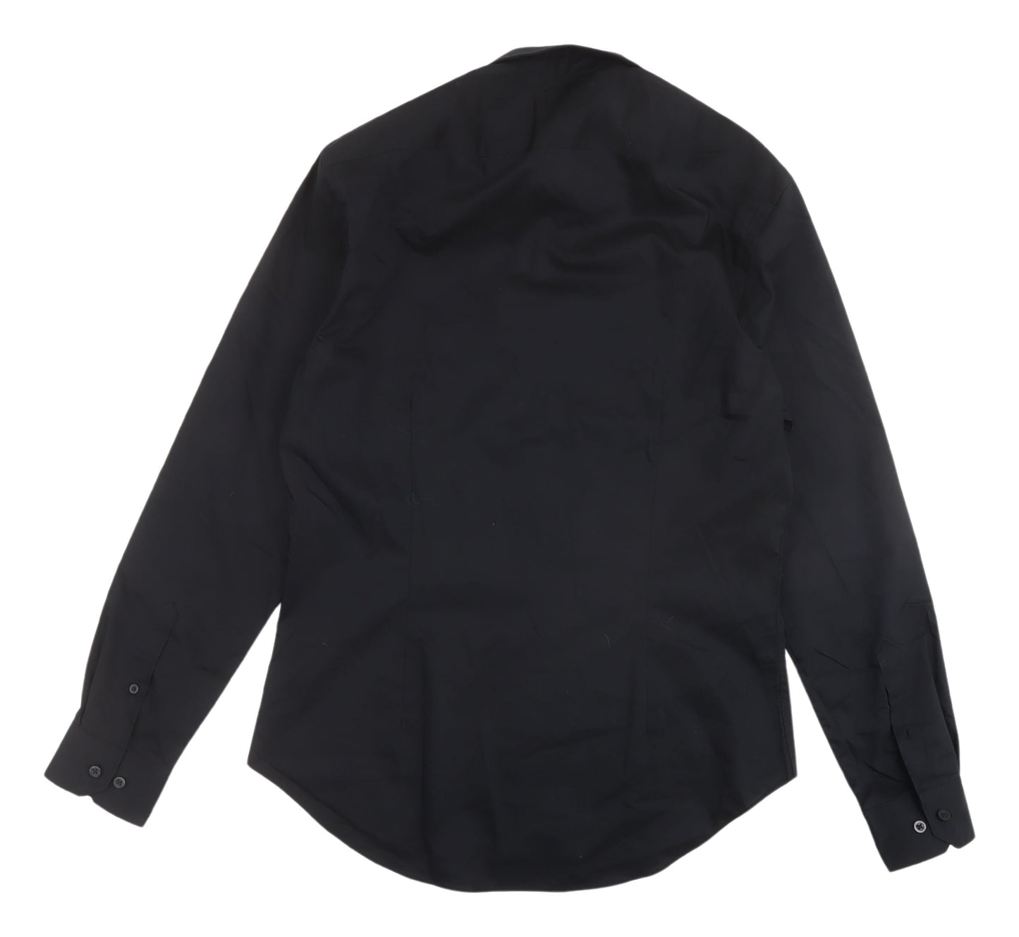 Moss London Men's Black Long Sleeve Button-Up Shirt