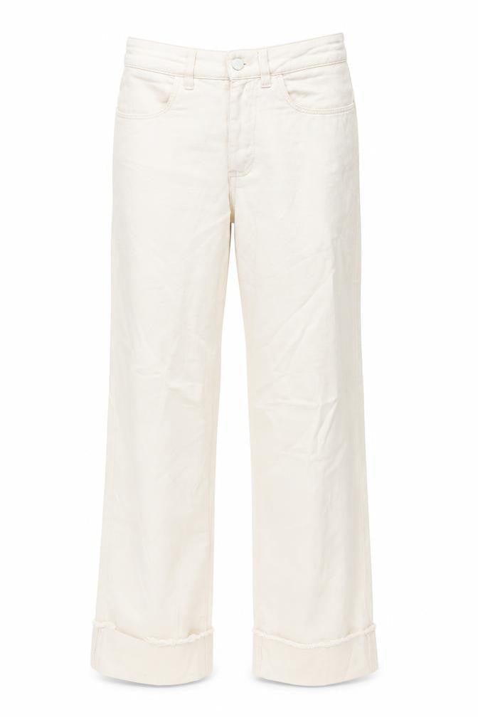 Zara Ivory Cotton Straight Jeans Women Size 2